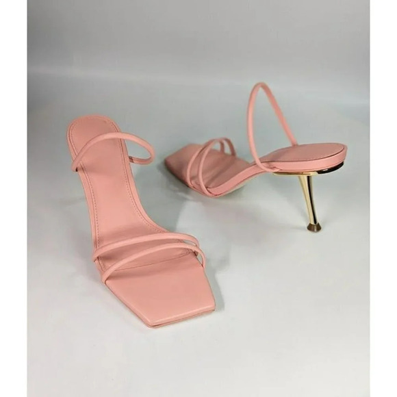 Cult Gaia Women's Lydia Square Toe Strap High Heel Sandals Size 37.5 (MSRP $428) - Picture 3 of 11
